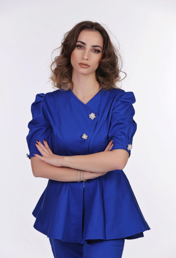 Bluză medicală Royal Blue - imagine 3