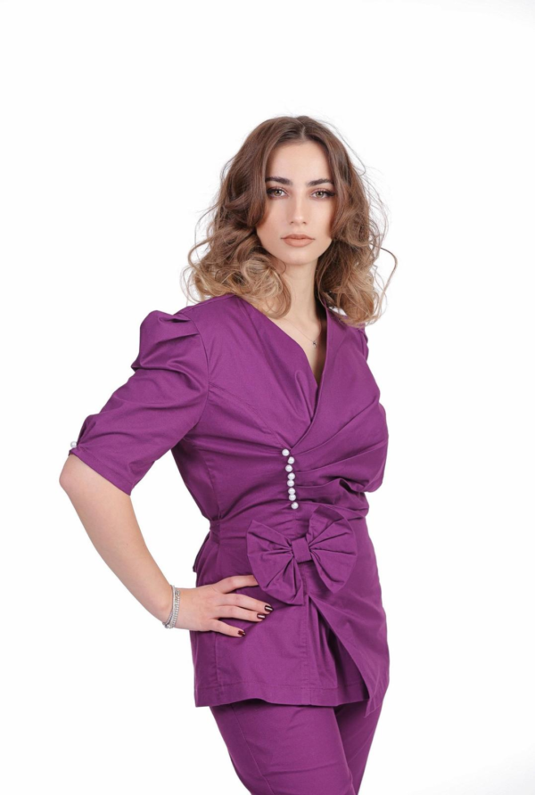 Bluză medicală Royal Purple - imagine 3