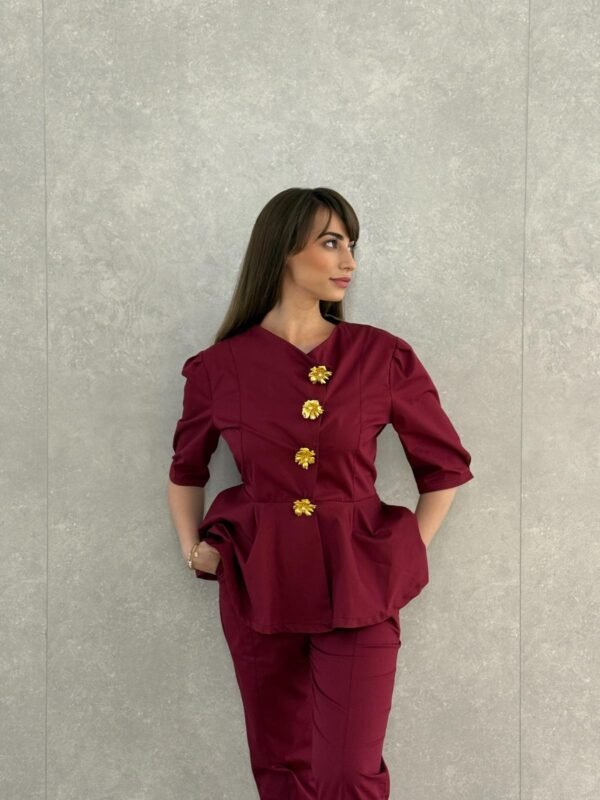 Costum medical Royal Burgundy - imagine 5